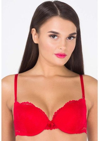 Состав:  
Кружево
ПА 90%,
ПУ 10%
	Бюстгальтер классической формы с формованной чашкой с Push-ap для размеров 70AB, 75ABC, 80B и без Push-ap для размеров 70C, 75DE, 80CDE, 85BCD. Детали бюстгальтера выполнены из кружевного полотна и узкого кружева