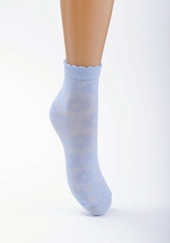 Состав: 
Хлопок 68%, 
Полиамид 30%, 
Эластан 2%
	Ажурные носки, борт пикот.