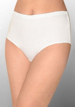 Состав:
Хлопок 100%
	Высокие трусики слип большого размера, цвет - белый, резинка в поясе и по вырезу ноги. Модель выполнена из качественного материала - хлопок. Замечательный вариант на каждый день. 