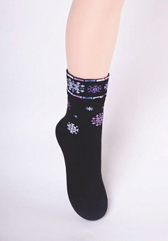 Состав: 
Хлопок 87%, 
Полиамид 12%, 
Эластан 1%
	Зимние плюшевые носки с рисунком на бортике.