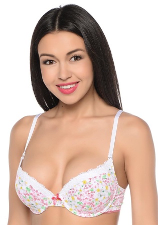 Состав:
Эластичное полотно
ПА 88%,
ПУ 12%
Кружево
ПА 90%,
ПУ 10%
	Бюстгальтер классической формы с формованной чашкой с Push-ap для размеров 70AB, 75ABC, 80B и без Push-ap для размеров 70C, 75DE, 80CDE, 85BCD. Детали бюстгальтера выполнены из э