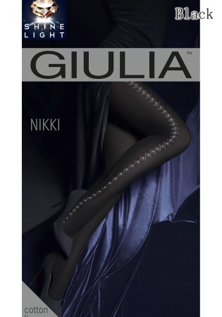 Состав:
Хлопок 60%
Полиамид 35%
Эластан 4%
Люрекс 1%
	Теплые фантазийные колготки из 3D хлопка с оплетенным эластаном, плотностью 150 ден, с широким комфортным поясом, ластовицей и плоским швом. Вдоль боковой части ноги модели размещен тканый узо