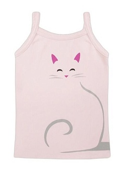 Состав:
Интерлок
Хлопок 100%
	Детская майка для девочки на тонких бретелях. 