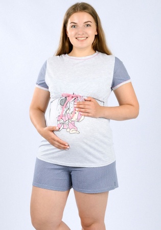 Состав:
Кулирка
Футболка: Хлопок 50% / ПЭ 50%
Шорты: Хлопок 100%
     Костюм для беременных и кормящих. 
Обратите внимание: расцветка товара на сайте может отличаться от фактической расцветки. Оптовый склад оставляет за собой право поставить то