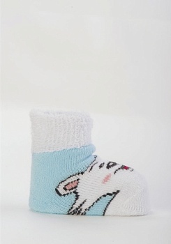 Состав: 
Хлопок 94%, 
Полиамид 5%, 
Эластан 1%
	Плюшевые носки для младенцев, без пятки.