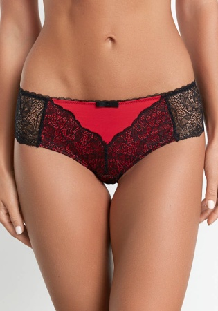 Состав:
Эластичное полотно
ПА 85%
ПУ 15%
Кружево
ПА 90%
ПУ 10%
Ластовица
Хлопок 100%
	Трусики-боксеры выполнены из эластичного яркого полотна и контрастного кружева. Линия талии декорирована эластичной лентой с фестонами. Передняя деталь деко