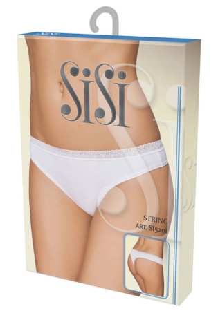 Состав:
Хлопок 95%
Эластан 5%
     Классические стринги из хлопка с эластаном, пояс отделан широкой ажурной тесьмой, низкая посадка.
