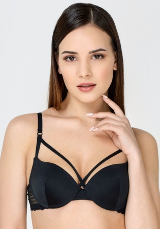 Состав:
Эластичное полотно
ПА 85%,
ПУ 15%
Кружево
ПА 90%,
ПУ 10%
	Бюстгальтер классической формы с формованной чашкой с Push-ap для размеров 70AB, 75ABC, 80B и без Push-ap для размеров 70C, 75DE, 80CDE, 85BCD. Детали бюстгальтера выполнены из э