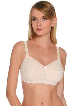 Состав:
Хлопок 80%
Полиамид  15% 
Эластан  5%
  Бюстгальтер из эластичного сетчатого полотна. На каркасах. Формованные чашки из тканого, многослойного, формоустойчивого, пластичного материала нового поколения с внутренним слоем из мультифиламент