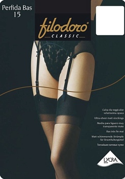 Состав:
Полиамид 83%, 
Эластан 17%
   Шелковистые матовые прозрачные чулки для ношения с поясом, с лайкрой, плотностью 15 ден. Носок двойной.