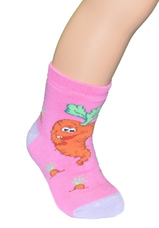 Состав:
Хлопок 85%, 
ПА 12%, 
Эластан 3%
	Детские носки из хлопка. Плюшевое переплетение внутри, компьютерный рисунок.