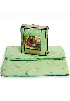 Чехол: 
Хлопкополиэфирная ткань.
Наполнитель: 
Полиэфир + 20% бамбуковое волокно.