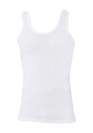 Состав:
Хлопок 100%
	Майка мужская с U-образным вырезом горловины и структурным рисунком в вертикальную полоску.