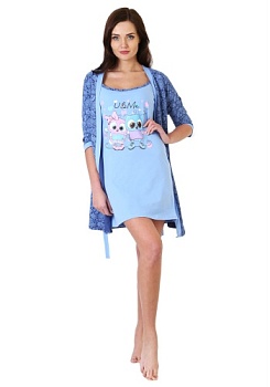 Состав:
Кулирное полотно
Хлопок 100%
	Комплект женский 