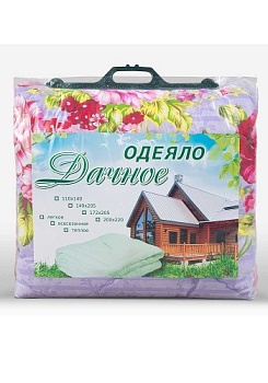 Состав:	
Ткань п/э; 
Наполнитель силиконизированное волокно.
	Одеяло стеганое всесезонное, плотность наполнителя  200 г/м2 . 
ОБР-15в
140х205 всесезонное
ОБР-18в
172х205 всесезонное
ОБР-22в
200х220 всесезонное
