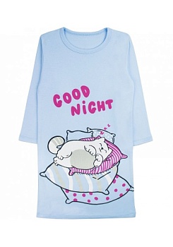 Состав:
Интерлок
Хлопок 100%
	Детская сорочка для девочки. Сорочка выполнена из однотонного материала и украшена спереди апликацией. Цвета и рисунки ассорти. 