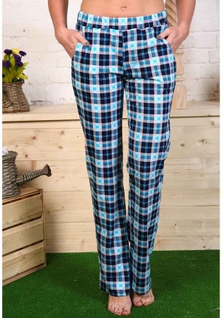 Состав: 
Кулирка
Хлопок 100% 
	 Классические женские брюки для дома. Выполнены на поясе с резинкой, с внутренними карманами. Трикотажное полотно с рисунком клетка.

Обратите внимание: расцветка товара на сайте может отличаться от фактической ра