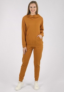 Состав:
Футер
Хлопок 75%
ПЭ 20%
Лайкра 5% 
    Стильный молодежный однотонный костюм.Толстовка полуприлегающего силуэта. Рукав длинный, реглан, на манжете. Декоративный капюшон. Карман в стиле 