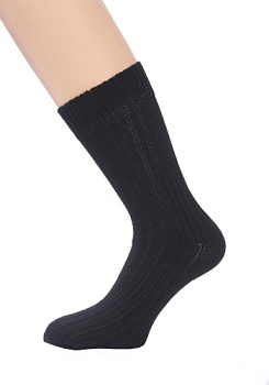 Состав:
Хлопок 97%
Полиамид 3%
	Зимние классические носки из полушерсти в рубчик.