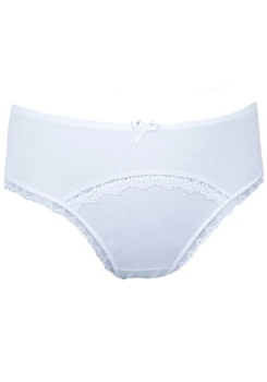 Состав:
Хлопок 95%
Эластан 5%
	Детские трусы для девочек, украшены бантиком и полоской кружев. 