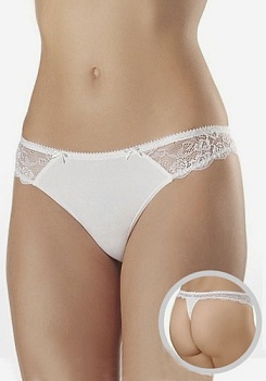 Состав:
Хлопок,60%
Эластан,5%
Полиамид 35%
     Трусики стринг выполнены из эластичного хлопка с кружевной отделкой по поясу. Низкая линия талии. Два миниатюрных бантика на передней детали.
