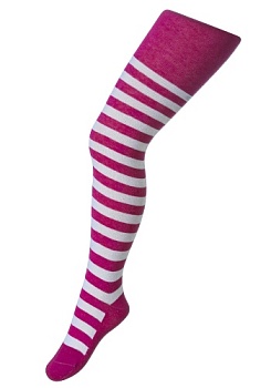 Состав:
Хлопок 76%, 
Полиамид 21%, 
Эластан 3%
	Замечательные детские колготки, украшены контрастным рисунком в полоску, начиная с середины бедра. Эластичный пояс обеспечит надежную посадку по фигуре. Удобный и практичный вариант на каждый ден