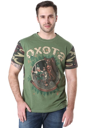 Состав:
Кулирка
Хлопок 100%
	Футболка мужская полуприлегающего силуэта с круглым вырезом горловины. Горловина обработана обтачкой. Рукава втачные короткие. На полочке принт. 

Обратите внимание: расцветка товара на сайте может отличаться от фак