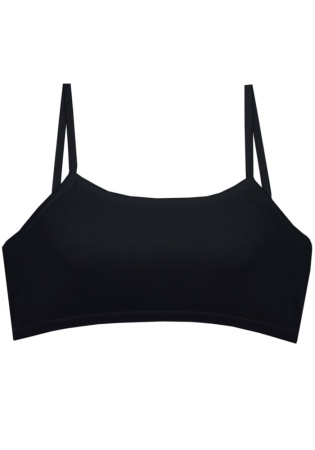 Состав:
Хлопок 95%
Эластан 5%
	Детское бюстье для девочки на тонких бретельках.