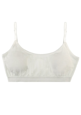 Состав:
Хлопок 95%
Эластан 5%
	Детское бюстье для девочки на тонких бретельках, с небольшой поролоновой вставкой. 