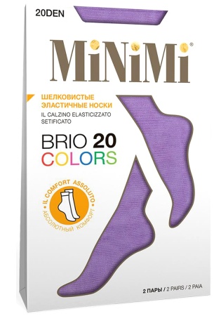 Состав: 
Полиамид 78%
Эластан 22%
	Тонкие цветные носки плотностью 20 ден, с укрепленным мыском. В конверте 2 пары.