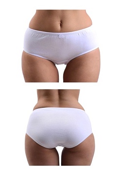Состав: 
Хлопок 100% 
	Женские трусы-слипы белого цвета. 

Обратите внимание: расцветка товара на сайте может отличаться от фактической расцветки. Оптовый склад оставляет за собой право поставить товар любого цвета, который имеется на данный мом