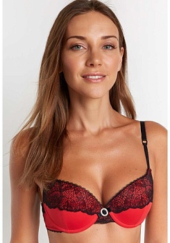 Состав:
Эластичное полотно
ПА 85%,
ПУ 15%
Кружево
ПА 90%,
ПУ 10%
	Бюстгальтер классической формы с формованной чашкой с Push-ap для размеров 70AB, 75ABC, 80B и без Push-ap для размеров 70C, 75DE, 80CDE, 85BCD. Детали бюстгальтера выполнены из э