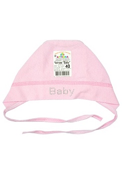 Состав:
Кулирка-сота
Хлопок 100%
	Детский чепчик с заявзками 