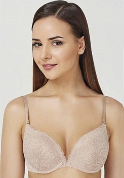 Состав:
Эластичное полотно
ПА 85%,
ПУ 15%
Эластичное кружево
ПА 90%,
ПУ 10%
	Бюстгальтер классической формы с формованной чашкой с супер Push-upдля размеров 70A, 75ABC, 80-85BCD. Детали бюстгальтера выполнены из тонкого эластичного полотна и эл