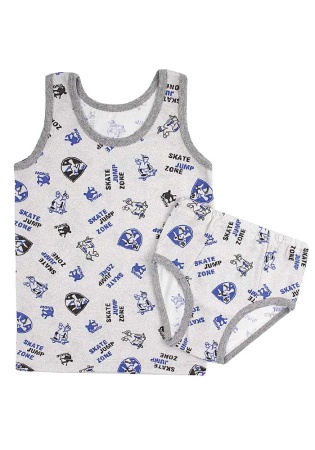 Состав:
Кулирка
Хлопок 100%
	Комплект ясельный для мальчика (майка + трусы).