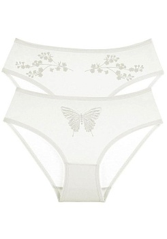 Состав:
Хлопок  95%
Эластан 5%
      Детские трусы для девочки белого цвета. Спереди украшены рисунком. 