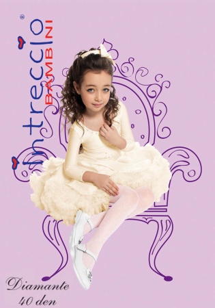 Состав: 
Полиамид 88%, 
Эластан 10%, 
Хлопок 2%
	Шелковистые колготки для девочек средней плотности 40 den с тканым рисунком в виде мелкого горошка и имитации ромбовидной сетки, плоскими швами, хлопковой ластовицей и укрепленным мыском.