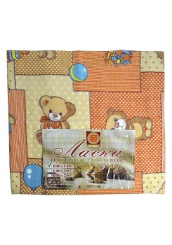 Состав:
Хлопок 100%
	Детское байковое одеяло, размер 100х140 см.