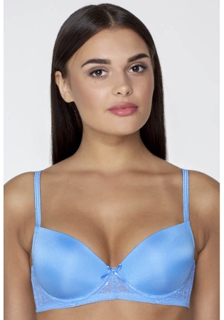 Состав:
Эластичное полотно
ПА 85%,
ПУ 15%
Кружево
ПА 90%,
ПУ 10%
	Бюстгальтер формы T-Shirt с формованной чашкой с небольшим мягким Push-ap для всех размеров. Детали бюстгальтера выполнены из эластичного принтованного полотна и кружева. Централ