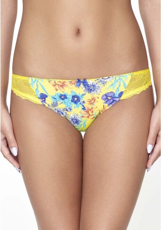 Состав:
Эластичное полотно
ПА 85%
ПУ 15%
Кружево
ПА 90%
ПУ 10%
Ластовица
Хлопок 100%
	Трусики классические выполнены из эластичного принтованного полотна и кружева. Линия талии декорирована эластичной лентой с фестонами. Передняя деталь декор