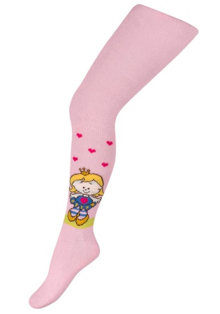 Состав:
Хлопок 76%, 
Полиамид 21%, 
Эластан 3%
	Колготки детские, с рисунком. Данная модель колготок для девочки украшена рисунком в нижней части в виде девочки и розовых сердечек.