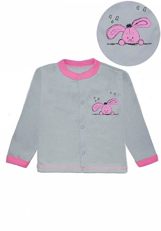 Состав:
Интерлок
Хлопок 100%
	Ясельная кофточка на кнопках, с аппликацией.