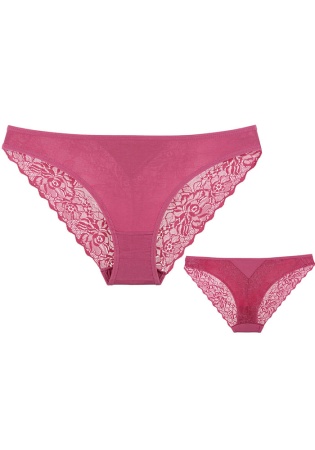 Состав:
Хлопок 95%
Эластан 5%
	Женские трусы слипы с кружвеной деталью. 