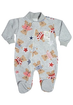 Состав:
Футер 2-х нитка
Хлопок 100%
       Детски комбинезон на молнии 