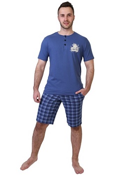 Состав:
Кулирное полотно
Хлопок 100%
	Комплект пижама мужской 