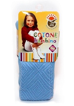 Состав:
Хлопок 75%,
Полиамид 20%
Лайкра 5%
	Колготки детские двухслойные из хлопковой пряжи двойного кручения, с ромбовидным рисунком, однотонные, плоские швы, укрепленные пятка и мысок.