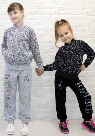 Состав:
Велюр
	Костюм спортивный для девочек.