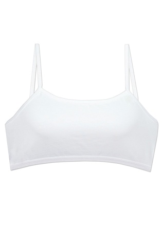 Состав:
Хлопок 95%
Эластан 5%
	Детское бюстье для девочки на тонких бретелях. 