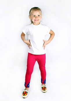 Состав:
Кулирка 
Хлопок 100%
	Леггинсы для девочек однотонные, с бантиками на ножках.