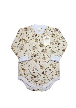 Состав:
Кулирка
Хлопок 100%
	Боди на кнопках, с длинным рукавом на манжете.